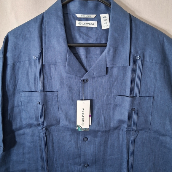Men's Cubavera Casual 100% Buttoned Linen Shirt : 2XL : NEW w/Tags - Picture 2 of 9